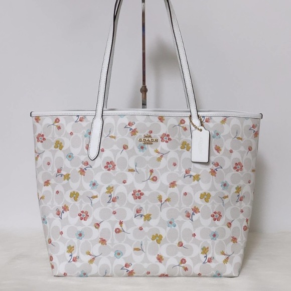 Coach Bags New Coach City Tote In Signature Canvas With